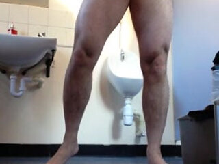 Wanking in another public toilet