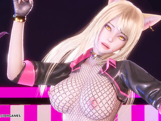 [mmd] Blackpink - Whistle Ahri Akali Seraphine Sexy Striptease Dance League of Legends Hentai Uncensored 4K 60fps