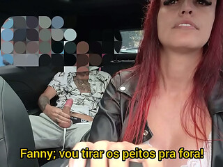 Motorista de APP safada dirige com peitos de fora!