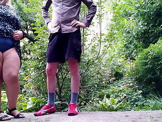 My mature mother-in-law pees standing up
