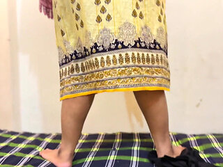 My Beautiful Big Ass & Big Tits Hot Roommate Without Pant Wearing Hijab Kamiz Panty & Clean Our Room