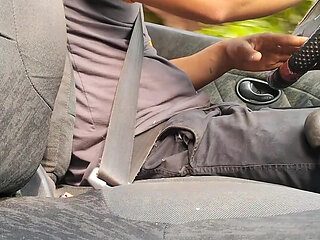 Masturbating deliciously on the street