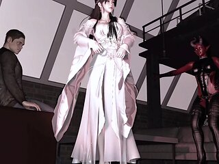 3D Big Boobs Asian Slut Got Her Wet Pussy Fucked by Two Big Cock