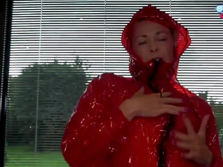 Shiny Pvc Rain Suit Garden Tease