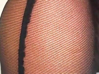 Ebony Girl Shows off Her French Pedicure in Her Black Nylons & Does Removal to Show Her Feet