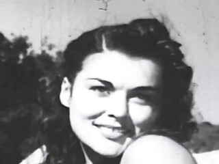 30s Vintage Black and White Porn with Big Natural Tits and Fur Coat