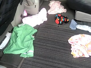 Naughty Shemale Sucks Up A Mess In Her Van, Then Vacuums Her Sub'_s Cock