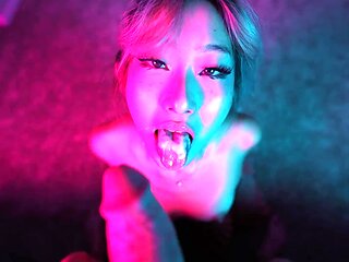 Asian slut eats my ass and blows my big dick till cum in her mouth