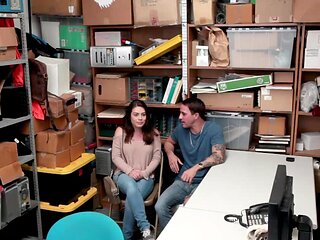 Veronica's naughty office tryst with Jack in tight jeans and lustful locks