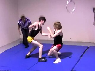 Master Watches His Subs Wrestling Naked