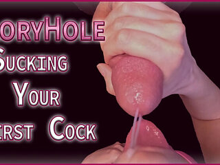 Aurora Luxe's First Gloryhole Cock - Bi Encouraged Suck and Swallow Cum