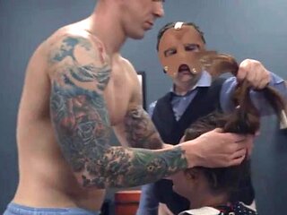 Ropes and hardcore anus sex with dildos: Doggy, Anal  Handjob Porn