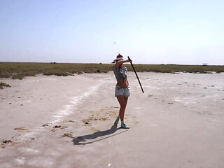 Katana on the Elton salt lake