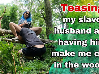 Teasing My Femdom Slave in the Woods