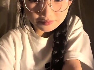 Amateur asian teen licks ass and sucks cock