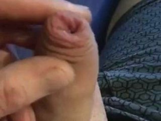 Shaved flaccid dick with balls filled with cum plays wi...