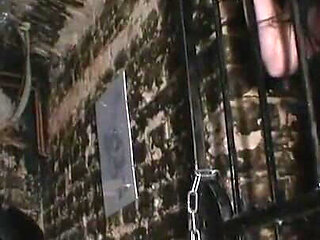 Dominating pussy plays in the cage