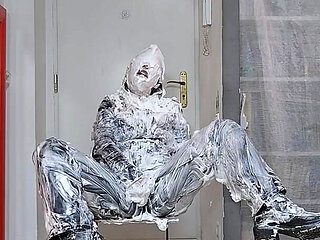 Human Cake Chocolate and Cream Leather Mess