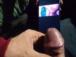 Almost caught! He jerks off in traffic in front of me, I love watching. Big cumshot!  Part 2