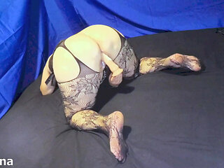 Creampie dildo orgasm after starnger cum inside