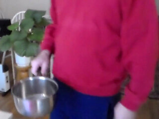 John Is Pissing Into a Kitchenpot