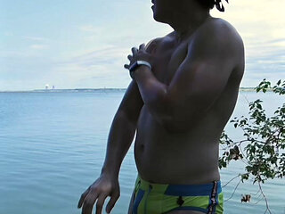 Lake Day Mood: Oiled up, Flexing, and Shamelessly Showing off-because Some Reflections Deserve a Standing Ovation.