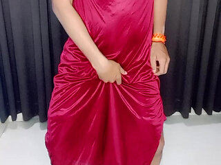 Last night wearing sexy dress remove and satin nighty