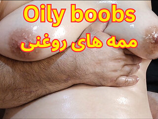 Iranian MILF Oily Boobs close up massage