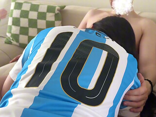 Football Girl Shaking Ass Cheer up for World Cup