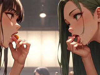 Sensuous Snacktime: Naked Lesbians at Tokyo Diner