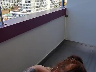 Risky Blowjob on Balcony in Tenerife
