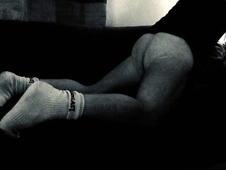 Trans man humping sofa.  Cums!