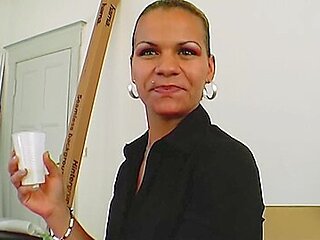 A German Secretary Gets Pounded By Three Hard Cocks