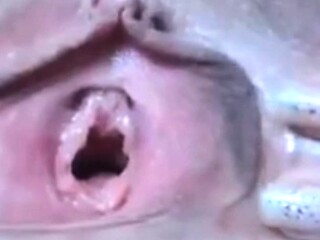 Rubbing my huge clit, my pussy gaping wide