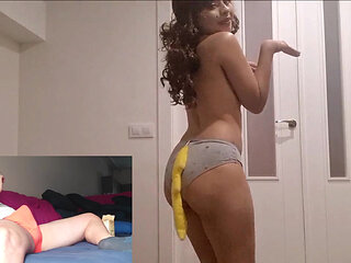 Young Couple Playing on Webcam