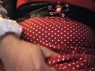 Panty boy plays in polkadot