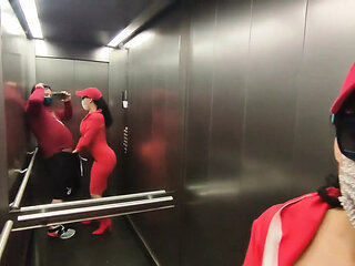 Very Risky Sex in a Elevator with Hot Neighbor Dada Deville