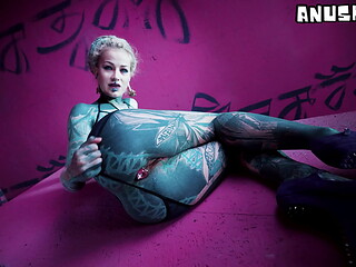 Solo ANAL fisting - Toys and Plugs for Tattoo Girl - Asshole streching