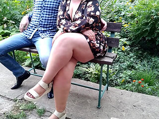 I love looking at my stepmom's saggy tits when she helps me pee outside