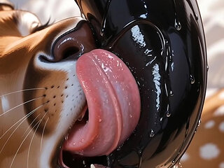 Furry Deer Doe Masturbates In Shower Fantasizing About Black Panther