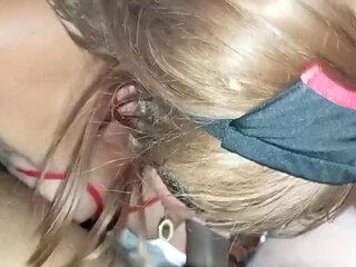 Mature 60-year-old nurse giving a good blowjob