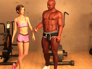 Gym Trainer's Huge Black chocolate Dick Smells Alluring and Wanna Rub Against My Face