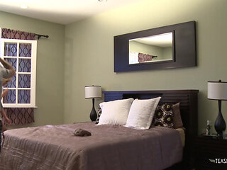 Tattooed cutie gets on top of a dude and rides his long pole