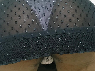 Hot Brunette petite babe in a Hot Dress with Panties to show her tight pussy