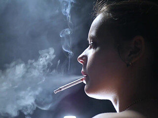 A Little Bit Naked Smoking Girl