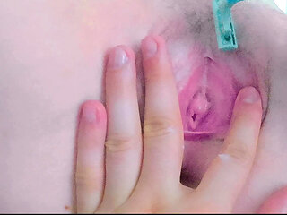 waxing pink pussy inside and out