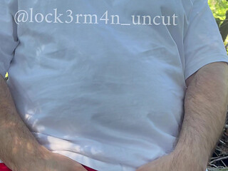 Airing out my smegma cock outdoors