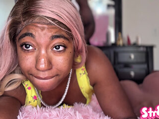 My boyfriend at work when my stepdad is in my hot teen pussy stretch me out wide