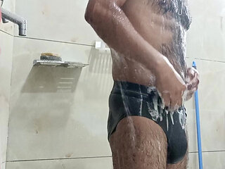 Indian desi man enjoy shower and sex