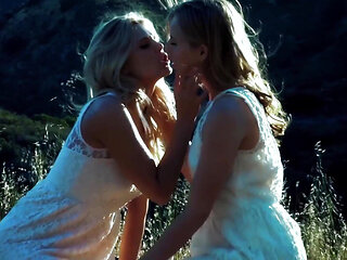 Scarlet Red and Jillian Janson Lick Each Other's Pussies in the Woods